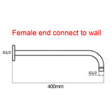 400mm Gunmetal Wall Shower Arm