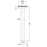 400mm Black Ceiling Shower Arm