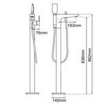 Chrome Freestanding Tap with Handheld Shower