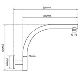 Black Wall Shower Arm