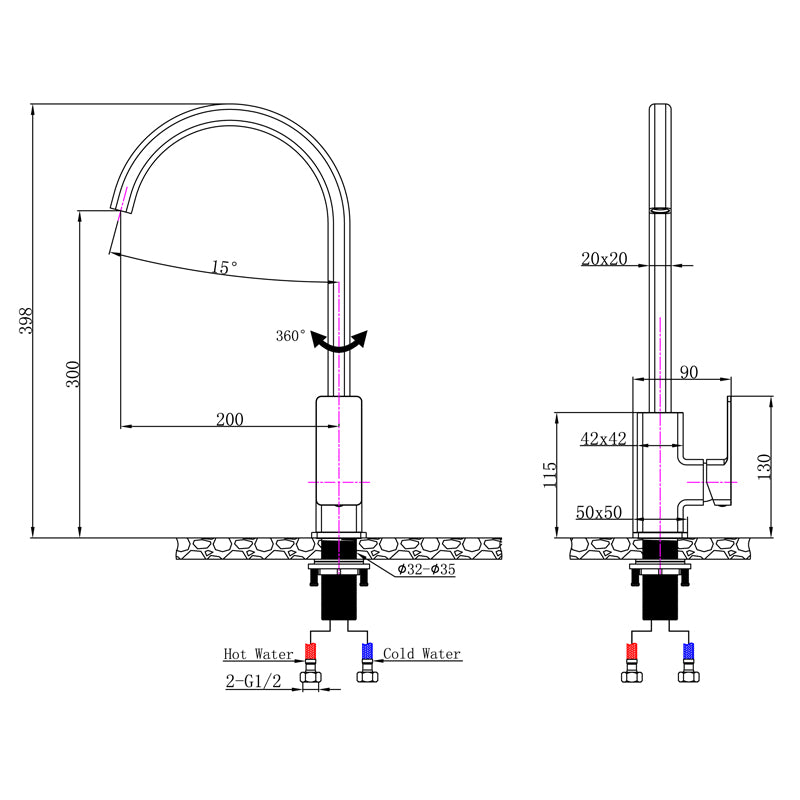 IVANO - Chrome Standard Kitchen Mixer