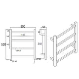 Brushed Nickel Heated Towel Rack 4 Bars