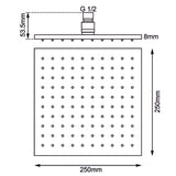 250mm Gunmetal Shower Head