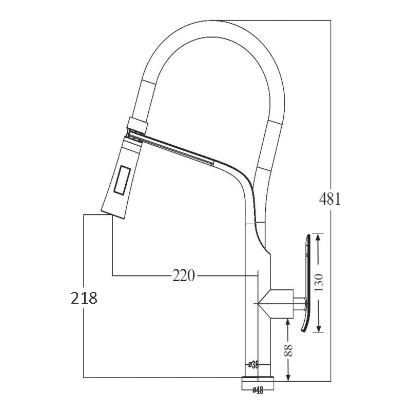 Chrome Pull Out Kitchen Mixer