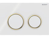 Geberit Kappa21 Flush Plate - Bright White Finish, Bright Gold Trim
