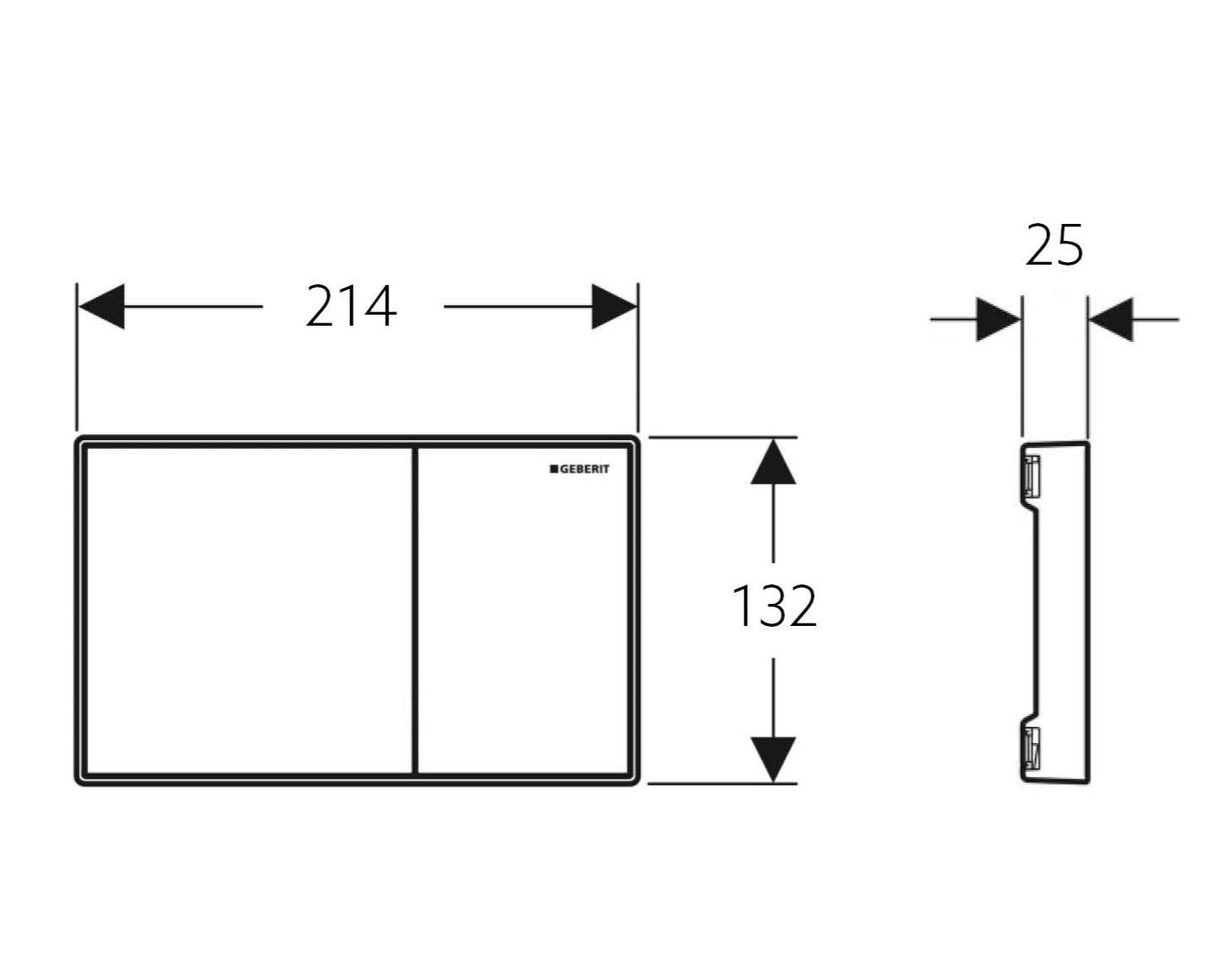 Geberit Sigma60 Dual Flush Plate  – White Glass Finish, Chrome Trim