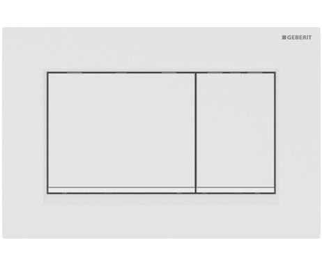 Geberit Sigma30 Flush Plate - Matt White Finish, White Trim