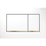 Geberit Sigma30 Flush Plate – White Finish, Gold Trim