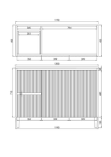 Brighton Free Standing Fluted Vanity 1200X455X860MM