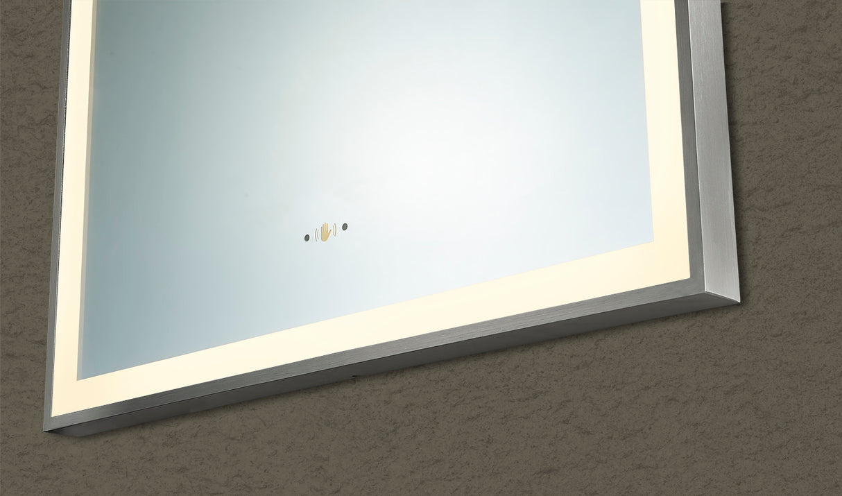 Aura Gun Metal Arched Touchless 600 X 900 Framed LED Mirror - Three Light Temperatures