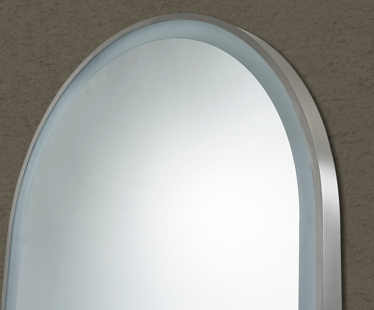 Aura Gun Metal Arched Touchless 600 X 900 Framed LED Mirror - Three Light Temperatures