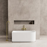 Capri Oval Fluted Freestanding Left Corner Bath 1500X750X580MM