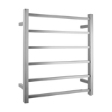 Brushed Nickel Heated Towel Rack 6 Bars