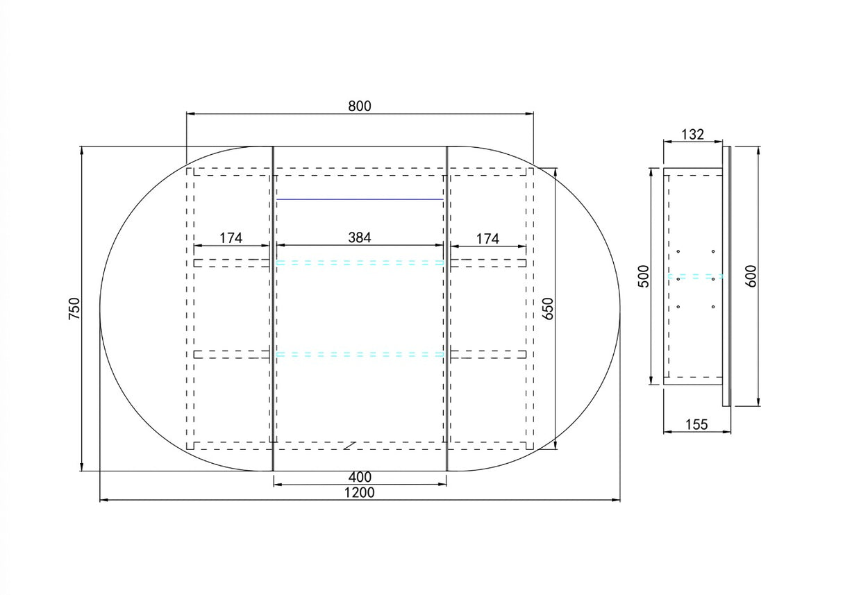 Olivia Mirror Cabinet OPLSV1275MW
