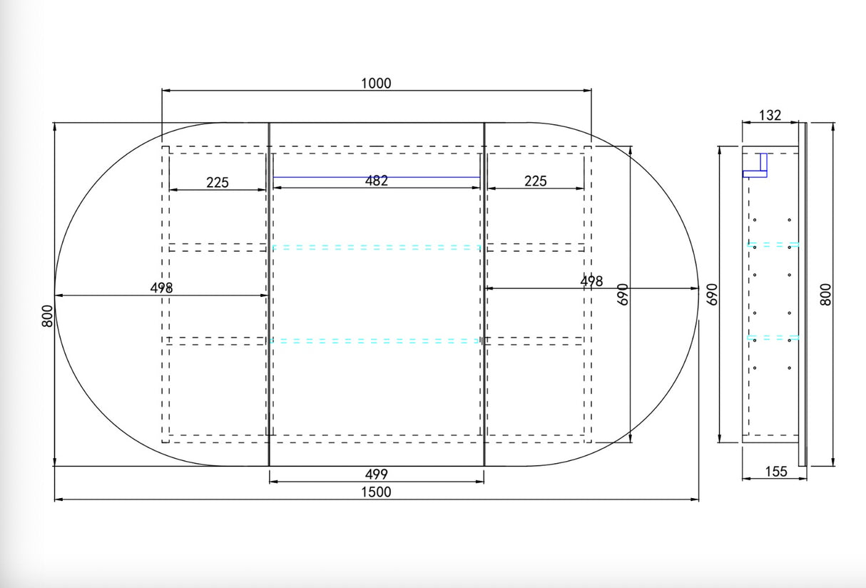 Olivia Mirror Cabinet OPLSV1580MW