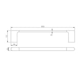 VOG - 800mm Gunmetal Single Towel Rail