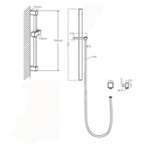 Brushed Nickel Shower Rail with Handheld Shower