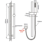 Black Shower Rail with Handheld Shower