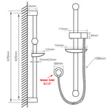 Chrome Shower Rail with Soap Dish