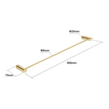 600mm Brushed Brass Single Towel Rail