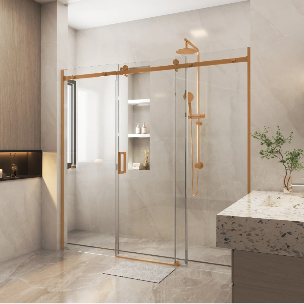 Corner Frameless 3 Door Sliding Adjustable Shower Screen