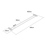 600mm Chrome Double Towel Rail