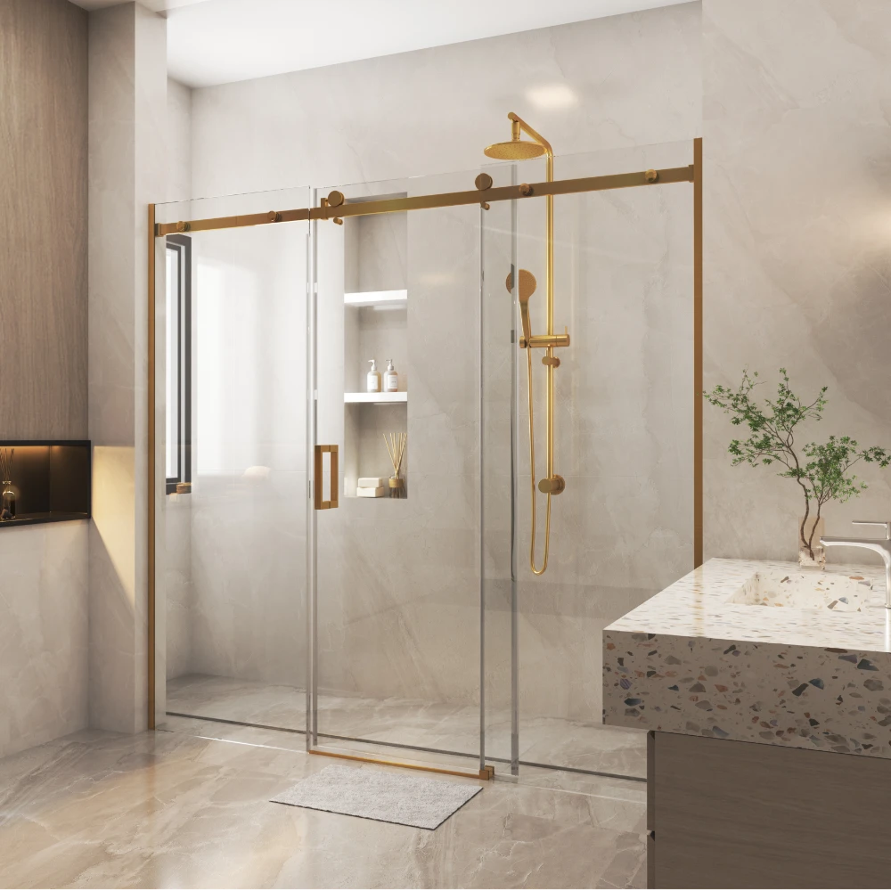 Corner Frameless 3 Door Sliding Adjustable Shower Screen