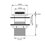 32mm Gun Metal Pop Up Waste Non Overflow