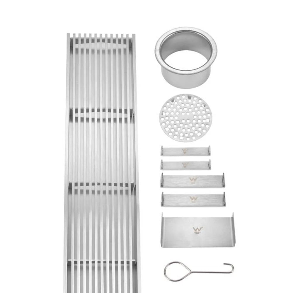 Wide Silver Linear Floor Grate 600~3000 (L) X 100 (W) MM