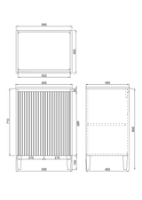 Brighton Free Standing Fluted Vanity 600X455X860MM