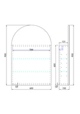 Olivia LED Mirror Cabinet 450X900X155mm