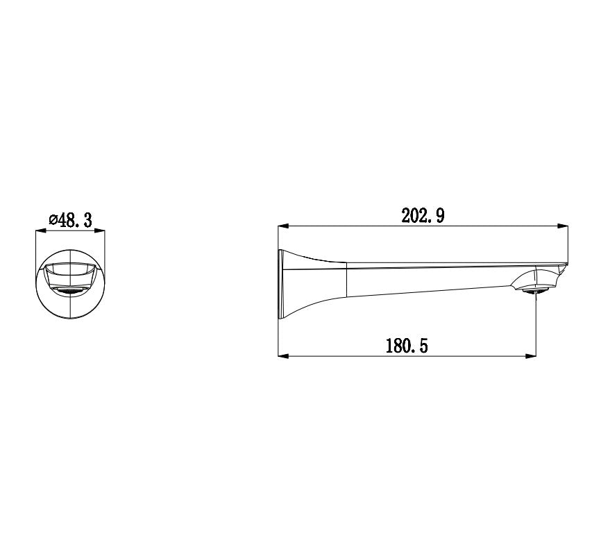 AU Series Black Bathtub/Basin Wall Spout