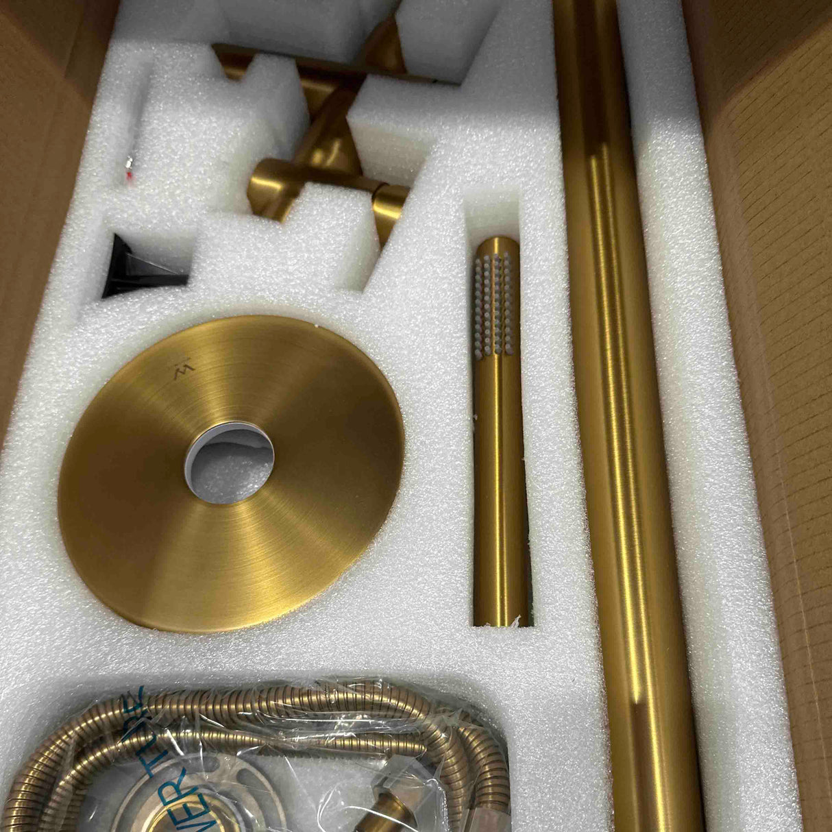 Brushed Brass Freestanding Tap with Handheld Shower