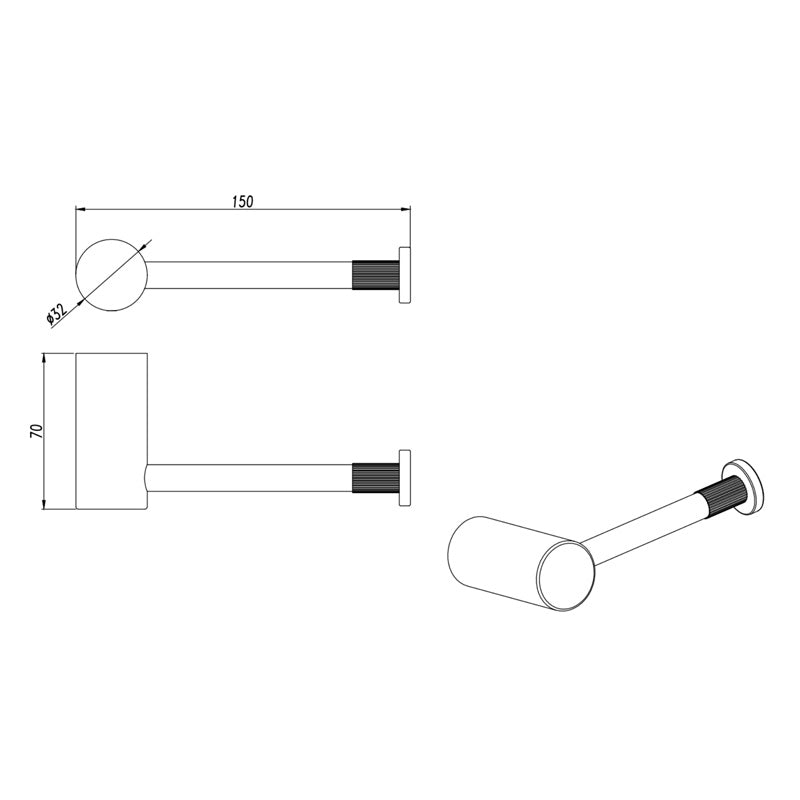 CADDENCE - Brushed Nickel Single Toilet Paper Holder