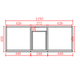 Acacia Double Bowl Free Standing Vanity 1200X460X860MM