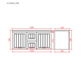 Acacia Double Bowl Wall Hung Vanity 1200X450X560MM