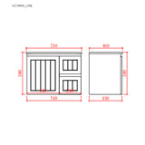 Acacia Wall Hung Vanity 750X450X560MM