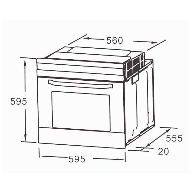 BLAUPUNKT 60CM BUILT-IN 8-FUNCTION OVEN (BLACK)