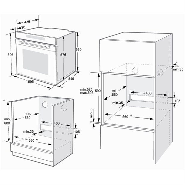 BLAUPUNKT 60CM BUILT-IN OVEN (DARK STEEL)