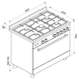 BLAUPUNKT 90CM FREESTANDING OVEN (DARK STEEL & BLACK)