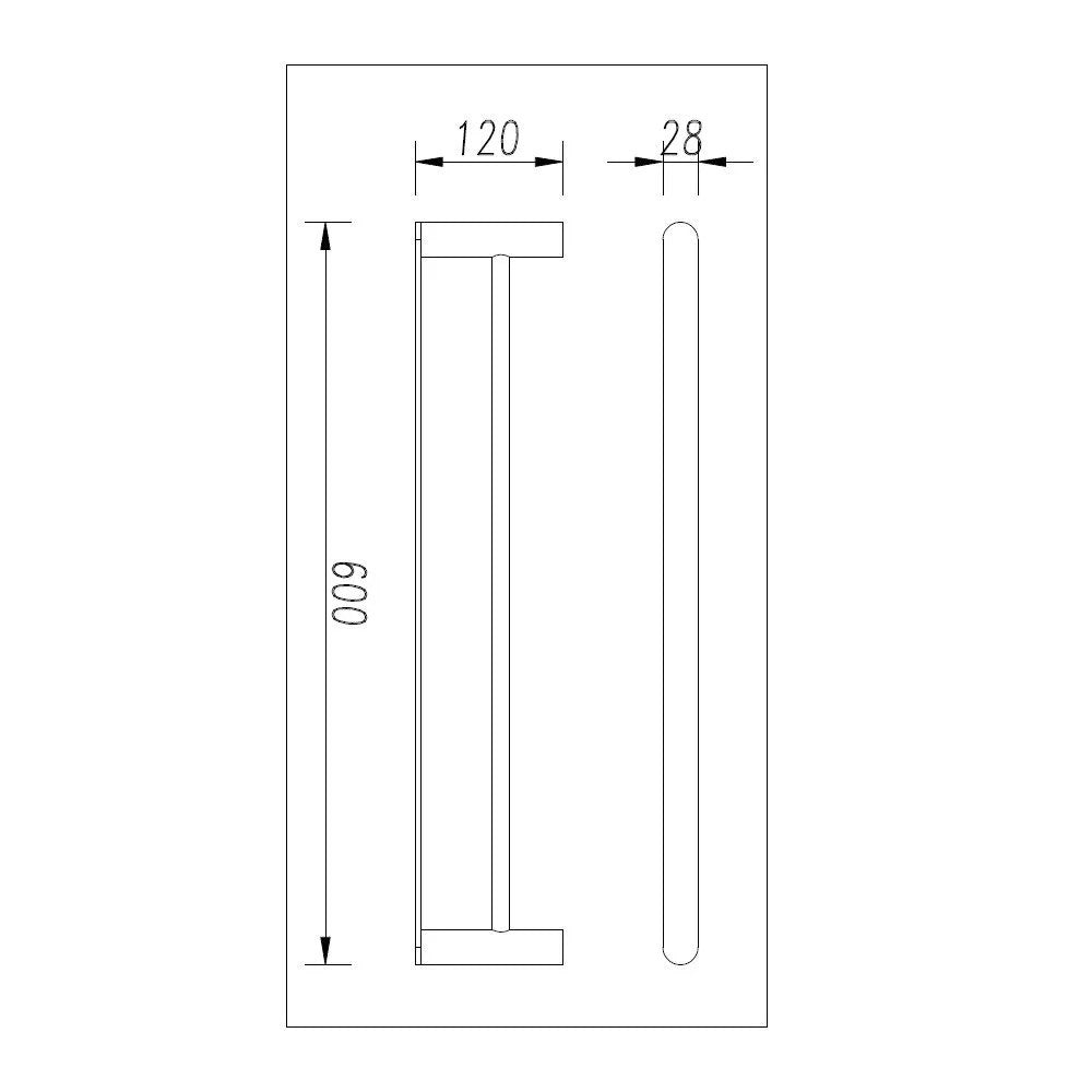 Bellino Chrome 600mm Double Towel Rail