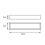 Cavallo Brushed Nickel Square Single Towel Rail 800mm