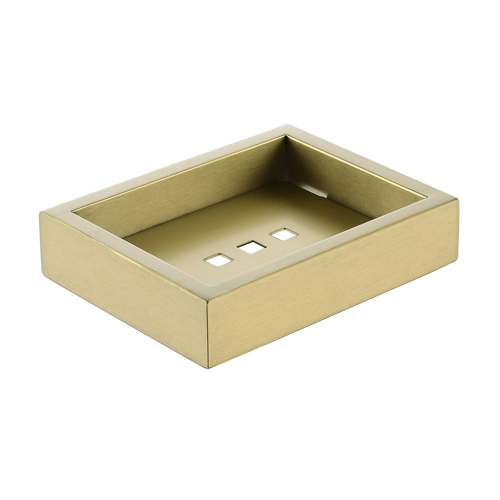 Cavallo Brushed Yellow Gold Square Soap Dish