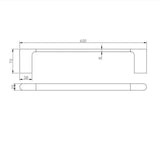 Bellino Gun Metal Grey Single Towel Rail 600mm Zinc Alloy