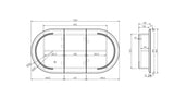 Athena 1200mm LED Oval Shaving Cabinet