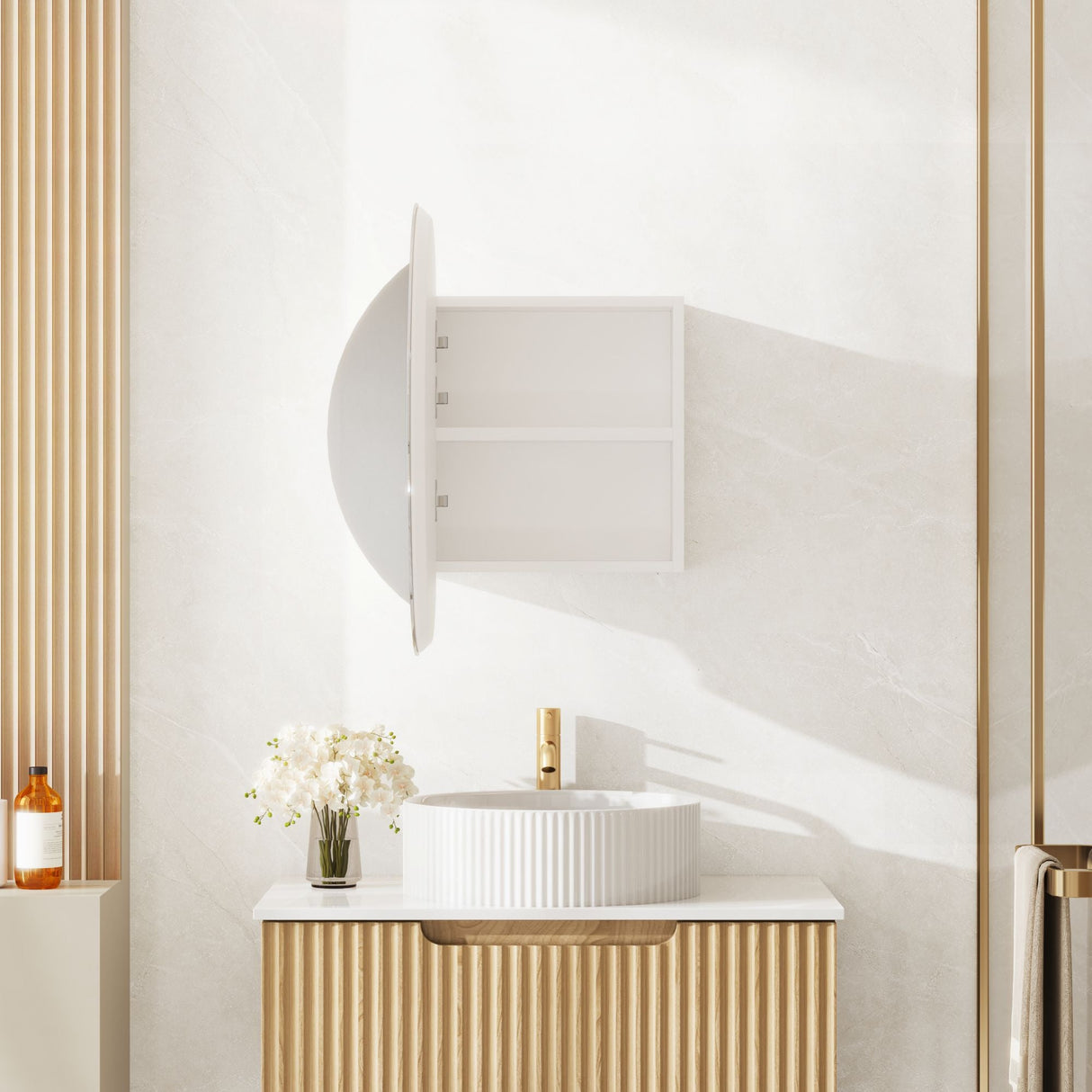 Athena 600mm LED Round Shaving Cabinet