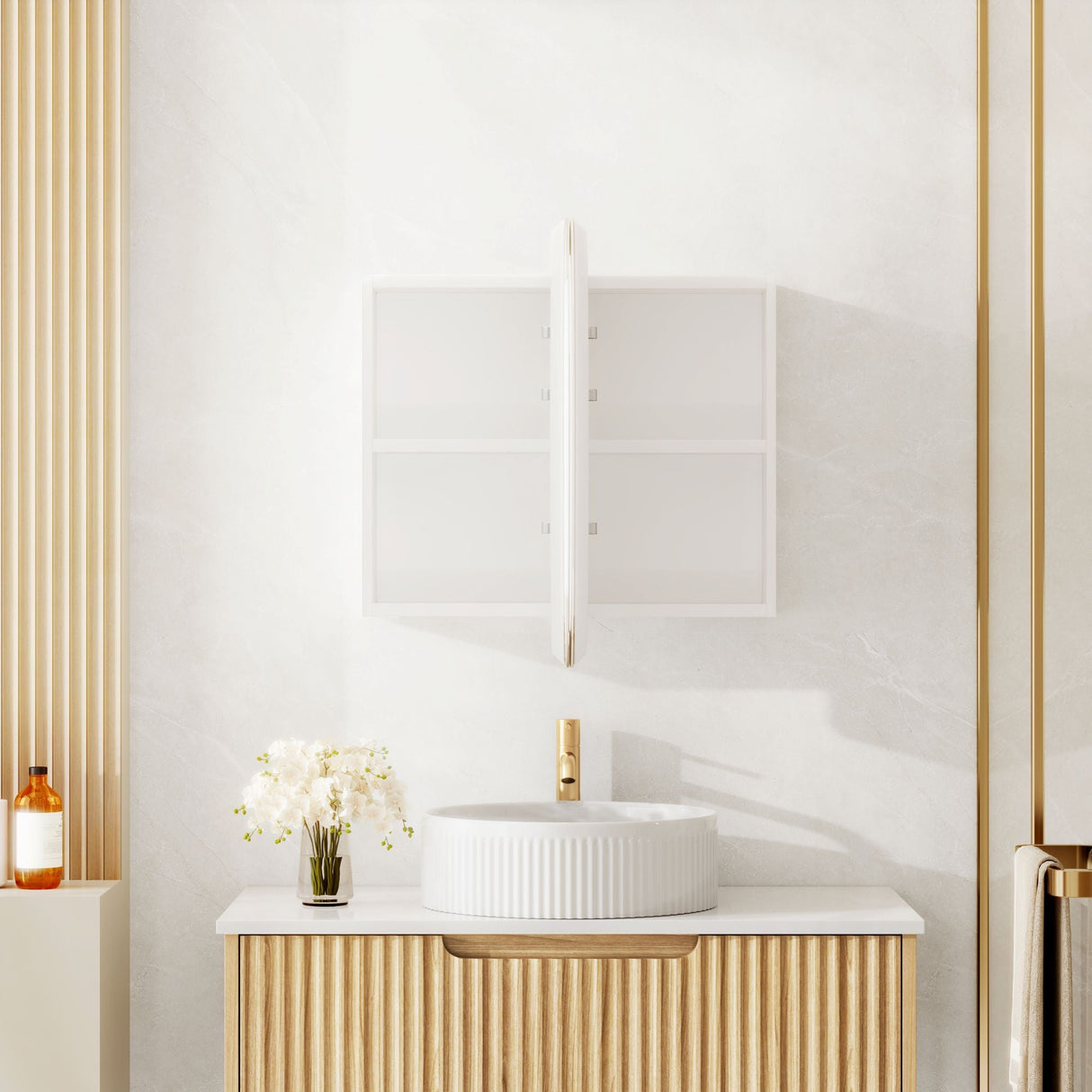 Athena 900mm LED Oval shaving Cabinet