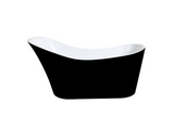 Bevel Gloss Black & White Free Standing Bathtub 1700*730*835mm