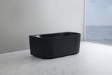 Bari Matte Black Groove Fluted Back-to-Wall Bathtub 1500*750*580mm