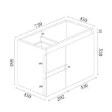 BIANCA 750mm MDF Wall-Hung Vanity (LHD)